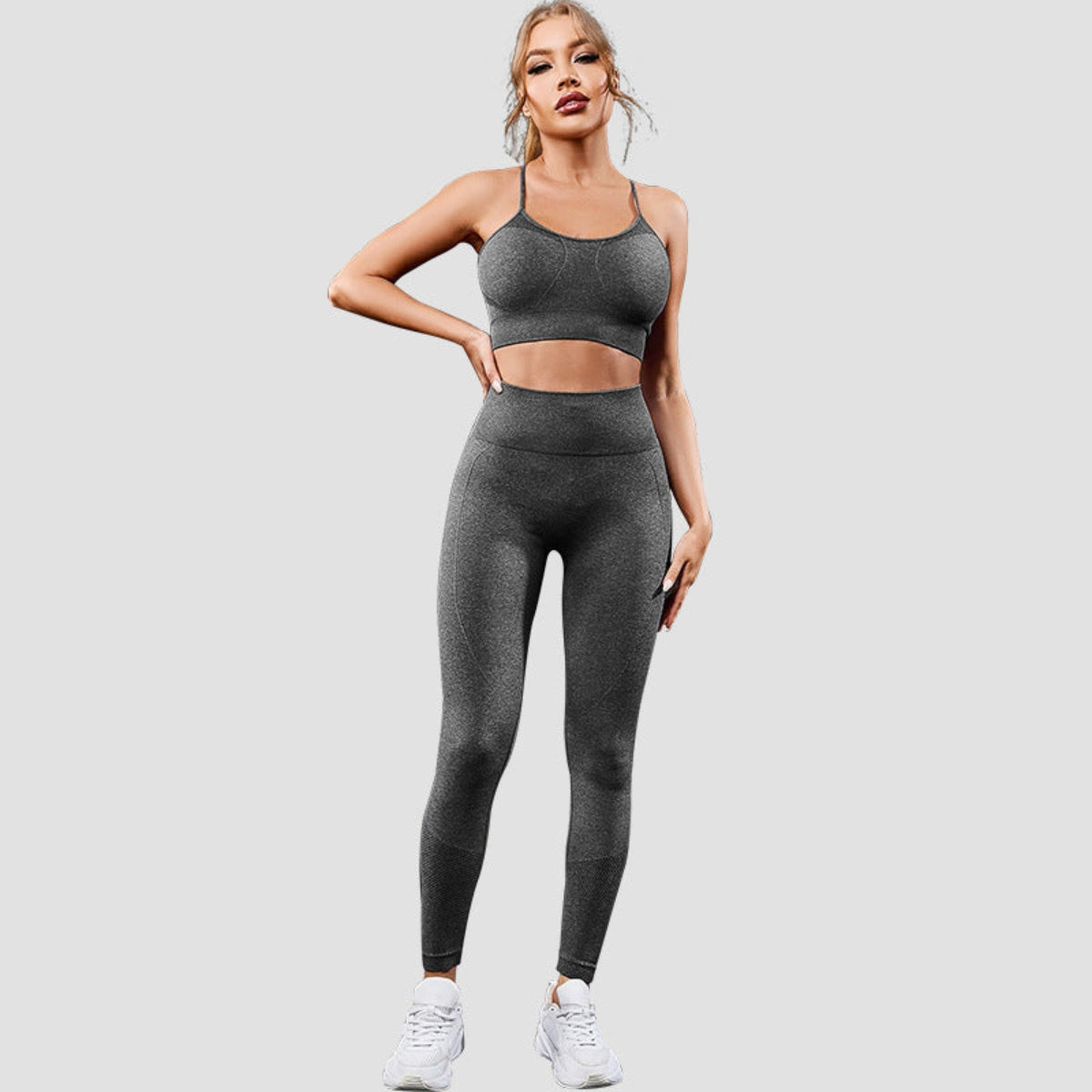 Women's Sports Bra & High-Waist Workout Leggings Set